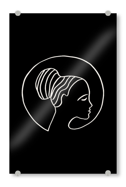 Acrylglasbild "Moon Girl Face Sketch" artboxONE - Menschen,Fashion,Galaxy
