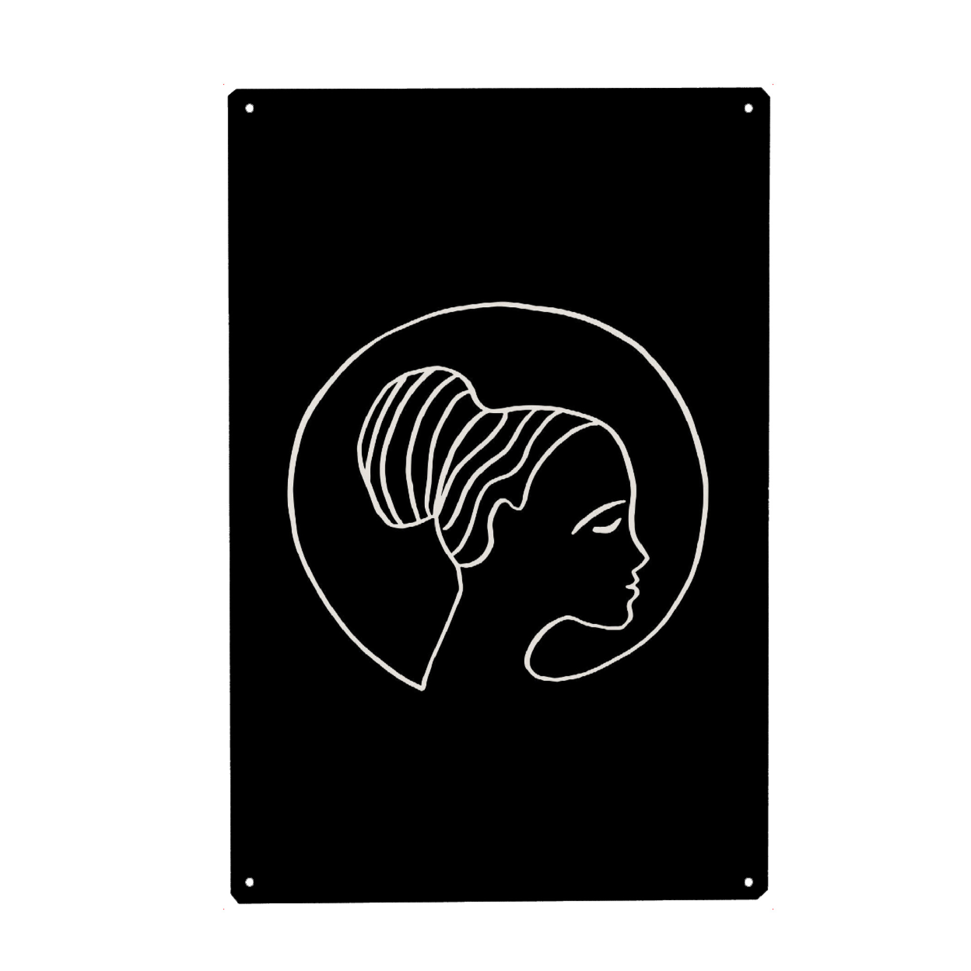 Metall Poster "Moon Girl Face Sketch" artboxONE - Menschen,Fashion,Galaxy