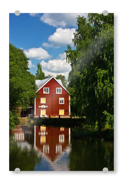 Acrylglasbild "Haus am Fluss" artboxONE - Natur,Reise,Architektur,Reise / Länder