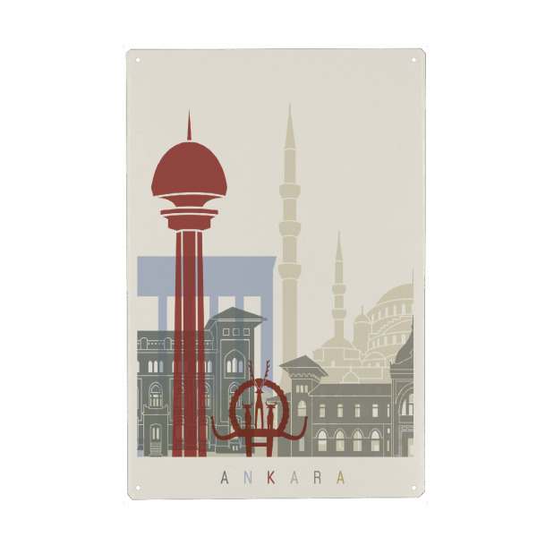 Metall Poster "Ankara skyline" artboxONE - Städte,Architektur