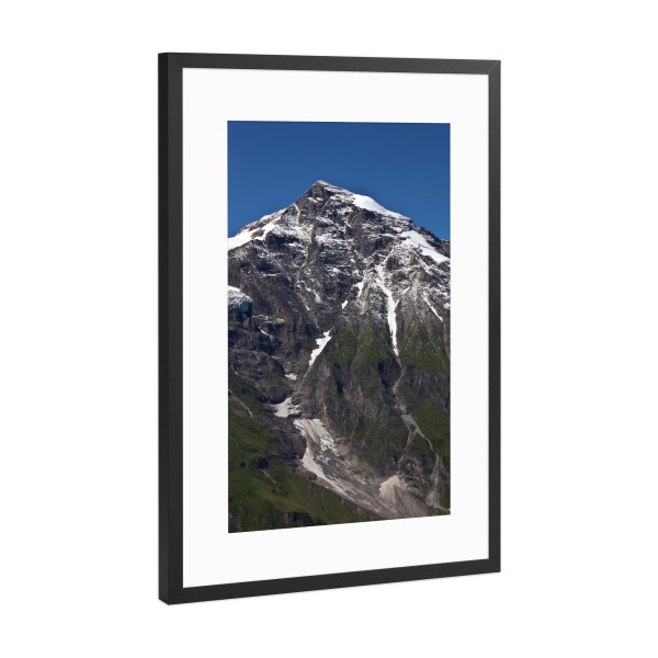 Poster mit Rahmen Schwarz (Metallic) "Großes Wiesbachhorn" artboxONE - Natur,Reise,Reise / Länder