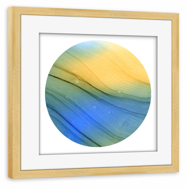 Poster mit Rahmen kiefer "0 - Sunshine on the Lake" artboxONE - Abstrakt