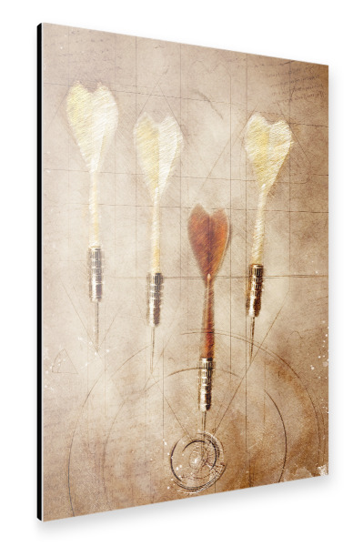 Alu-Dibond "Darts illustration sport art" 30x20 cm artboxONE