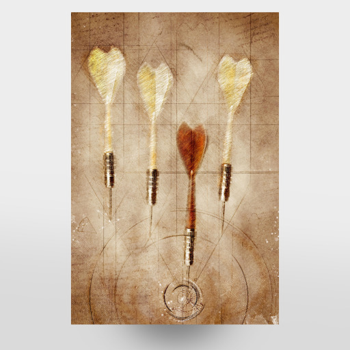 Darts illustration sport art
