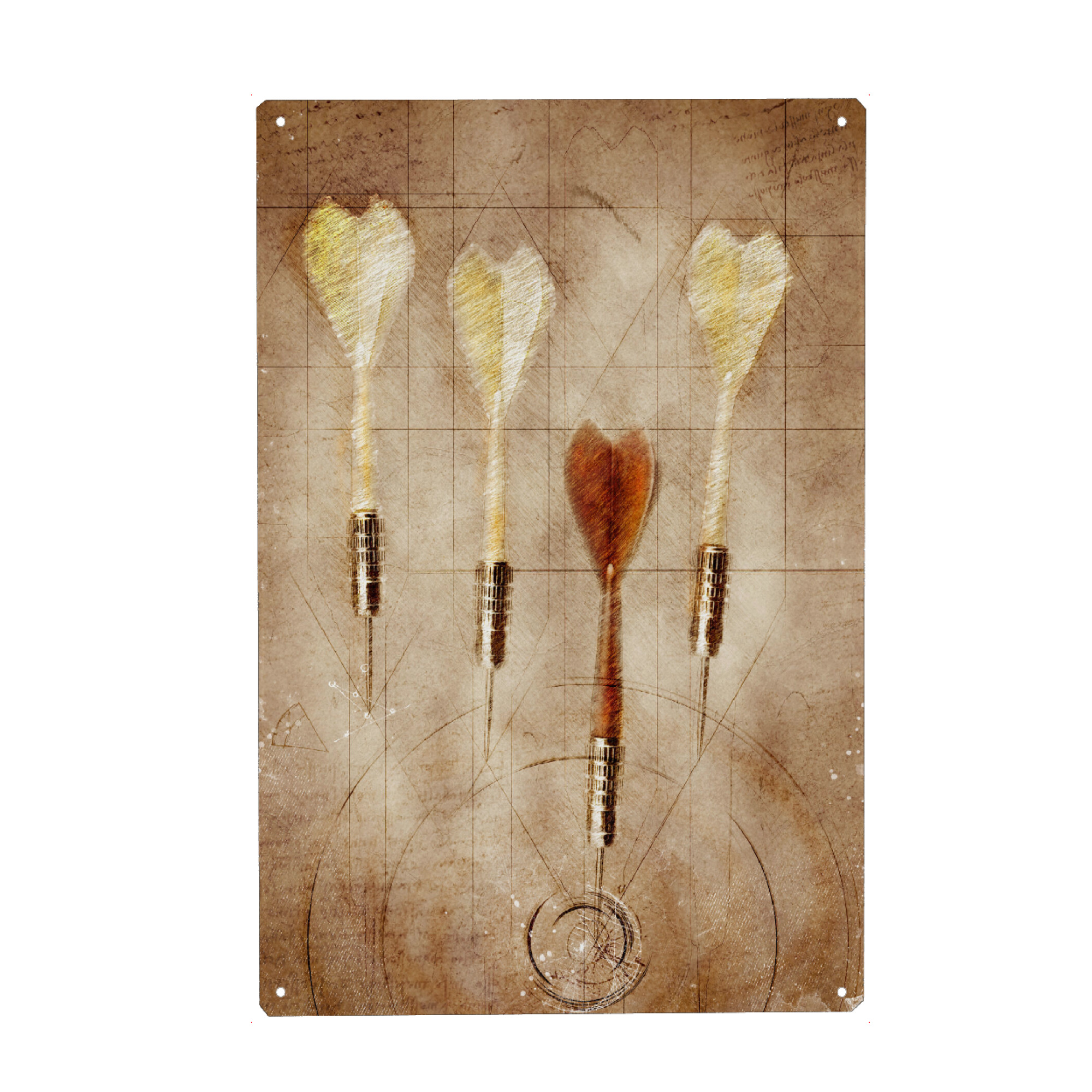 Holzbild "Darts illustration sport art" artboxONE - Sport,Sport / Sommerspiele - Dart,Darts,Arrows,Sport,Art,Pfeile