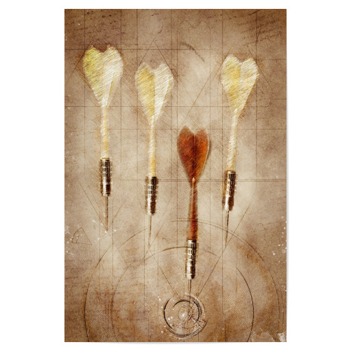 Darts illustration sport art