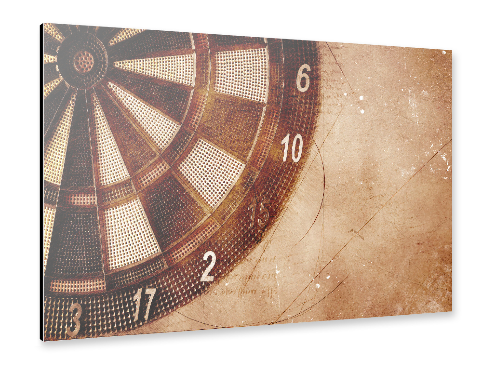 Alu-Dibond "Dart board illustration sport art" 30x20 cm artboxONE