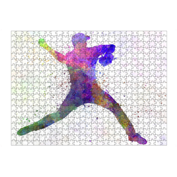 artboxONE Puzzle "Young baseball pitcher" artboxONE - Sport - America,Sport,Sports,Colorful baseball,Bat,Stadium,Player,Pitcher,Watercolor