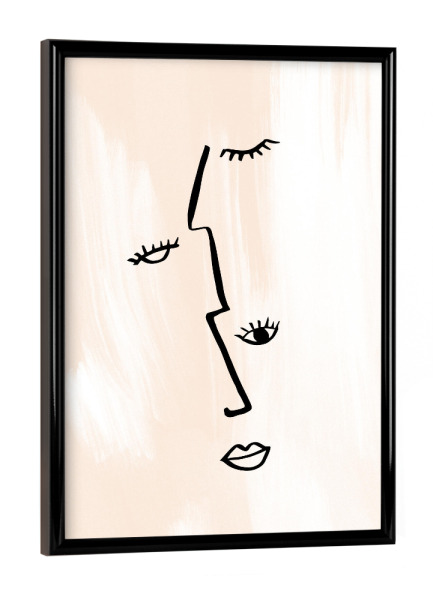 Poster mit schwarzem Rahmen "Minimalistic Abstract Faces" artboxONE - Abstrakt,Menschen,Männer