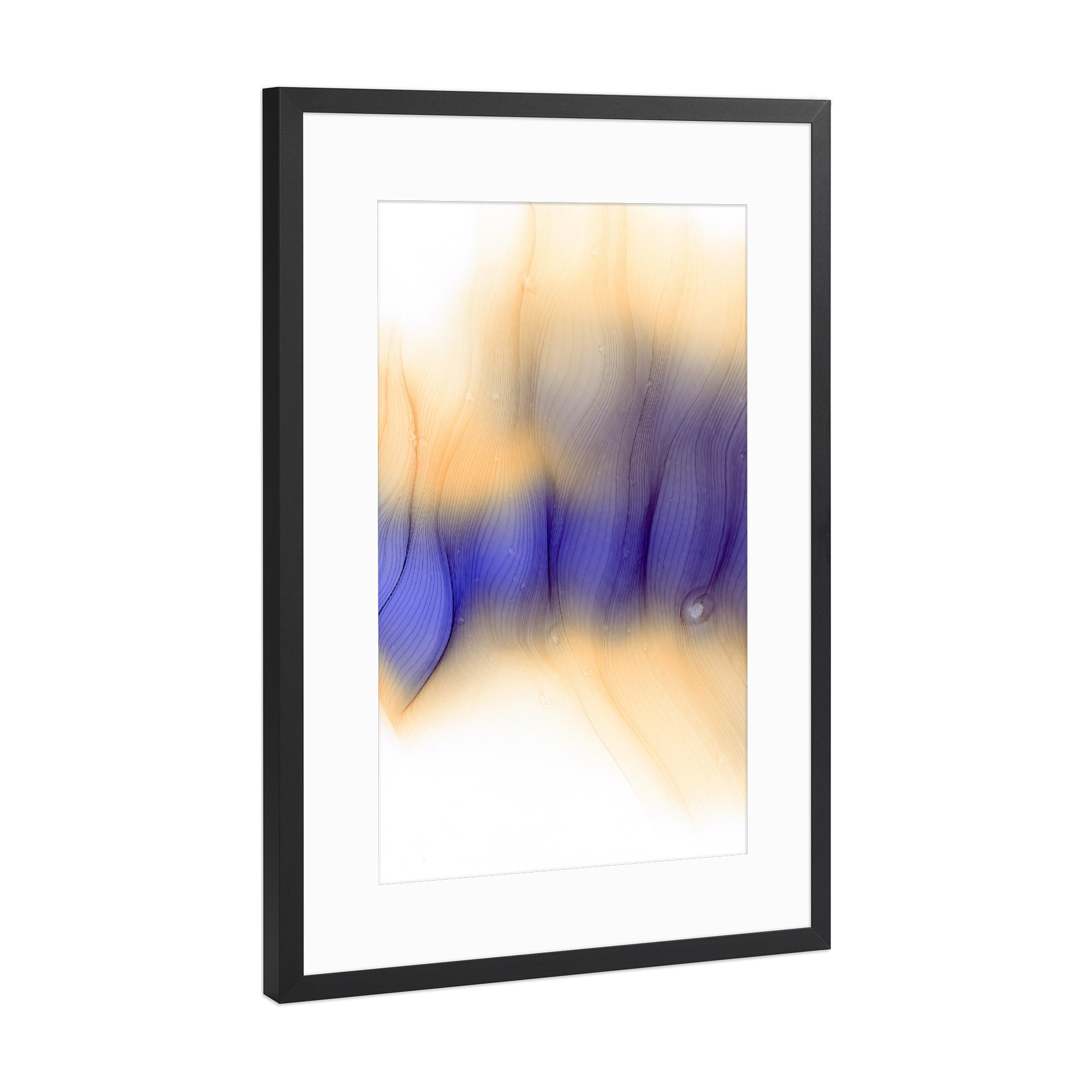 Poster mit Rahmen Schwarz (Metallic) "Abstract the Golden and Purple" artboxONE - Abstrakt
