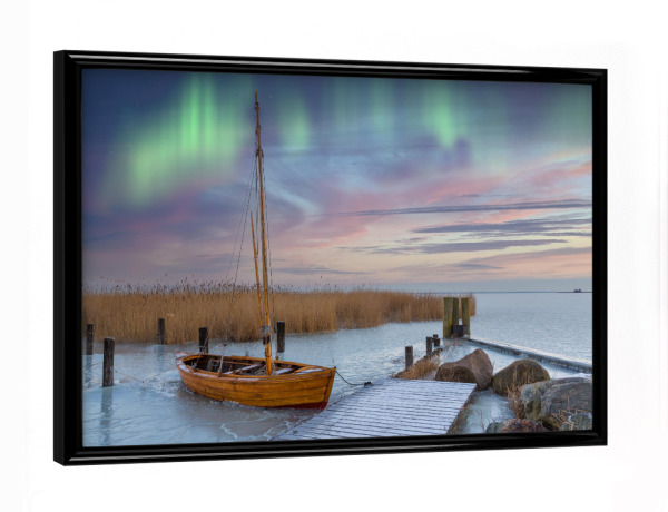 Poster mit schwarzem Rahmen "Polarlicht in Skandinavien" artboxONE - Natur,Reise,Reise / Länder