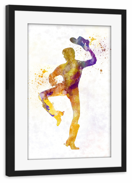 Poster mit Rahmen schwarz "Typical country dance" artboxONE - Menschen,Musik