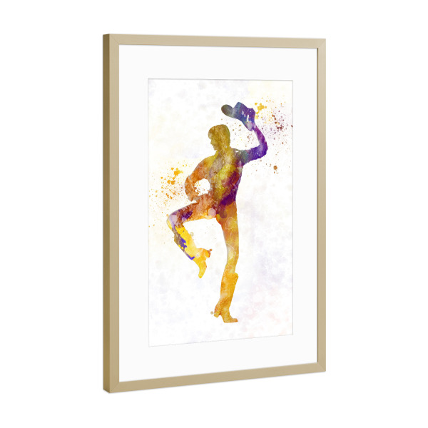 Poster mit Rahmen Gold "Typical country dance" artboxONE - Menschen,Musik
