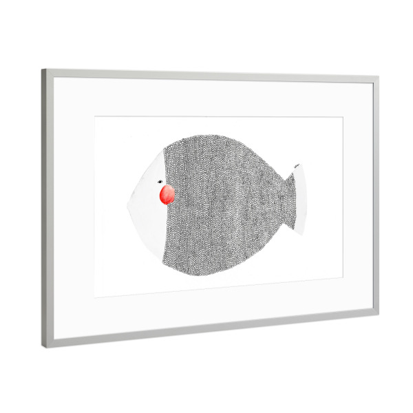 Poster mit Rahmen Silber "Bianca Peters - Großer Fisch" artboxONE - Tiere,Schwarzweiß