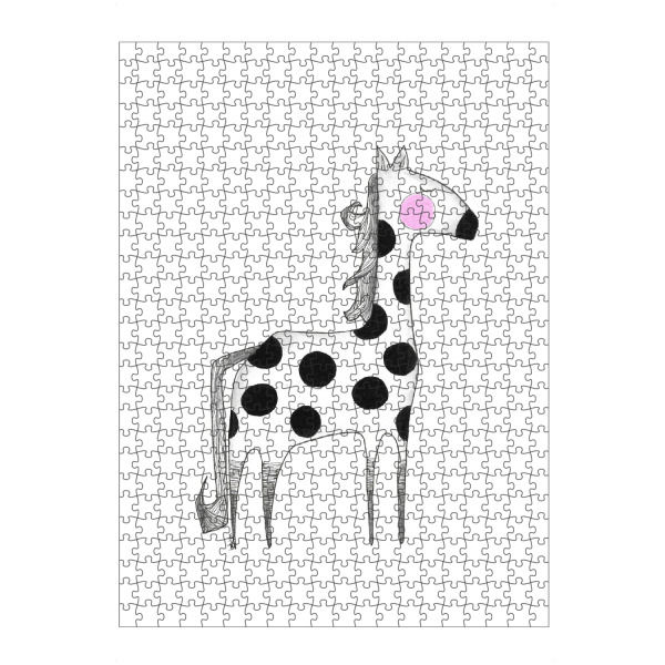 Puzzle Ravensburger "Bianca Peters - Gepunktetes Pferd" artboxONE - Für Kinder,Tiere,Schwarzweiß,Lustig