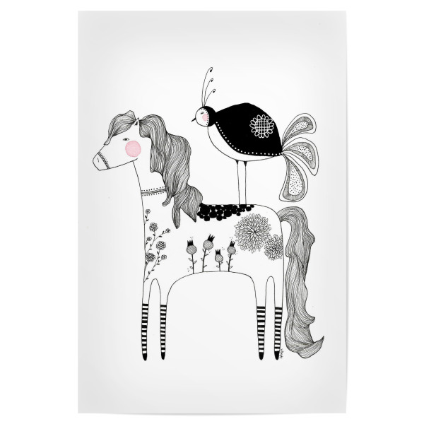 Poster "Bianca Peters - Dalapferd" artboxONE - Floral,Tiere,Schwarzweiß