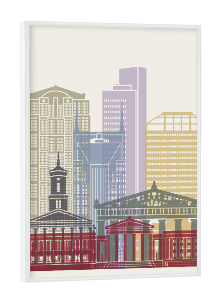 Poster mit weißem Rahmen "Nashville skyline" artboxONE - Städte,Architektur