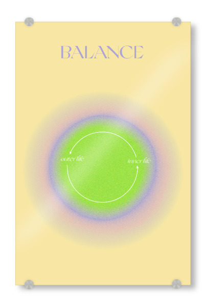Acrylglasbild "Inner & Outer Life Balance" artboxONE - Typografie,Abstrakt,Geometrie