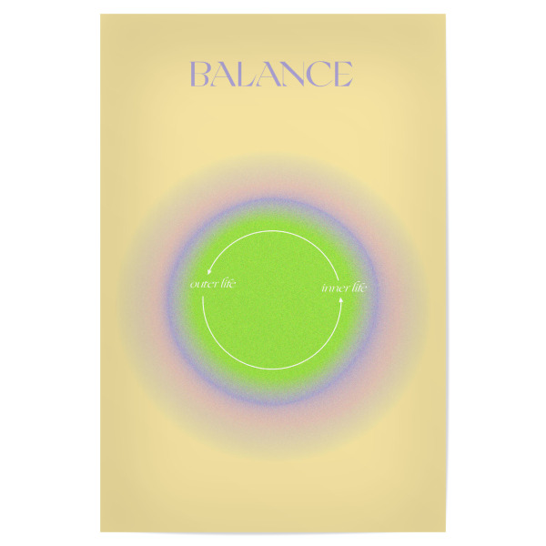 Poster 30x20 cm "Inner & Outer Life Balance" artboxONE - Typografie,Abstrakt,Geometrie