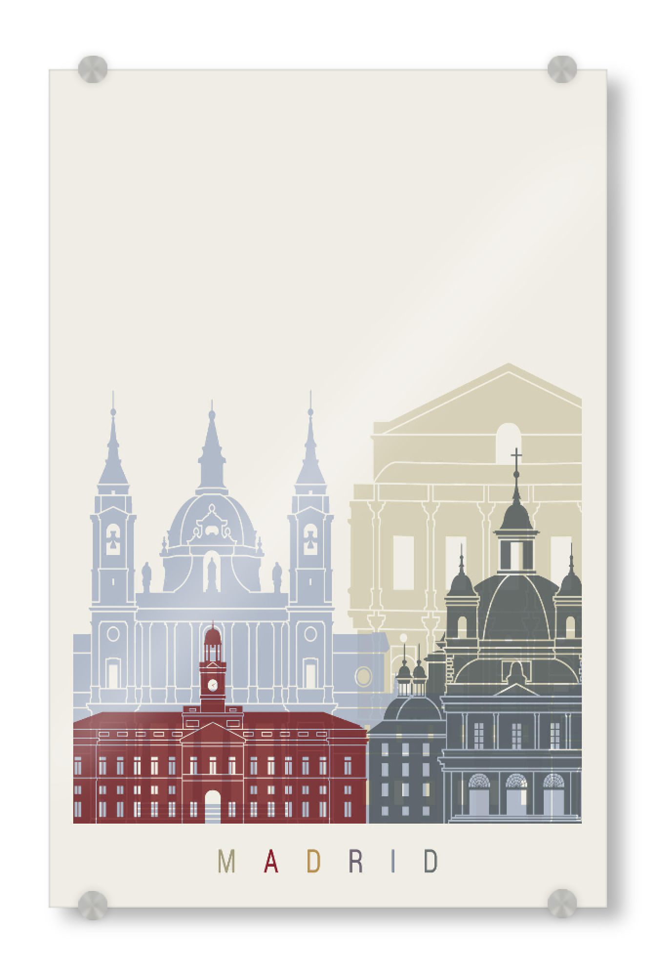 Acrylglasbild "Madrid V2 skyline" artboxONE - Städte,Architektur