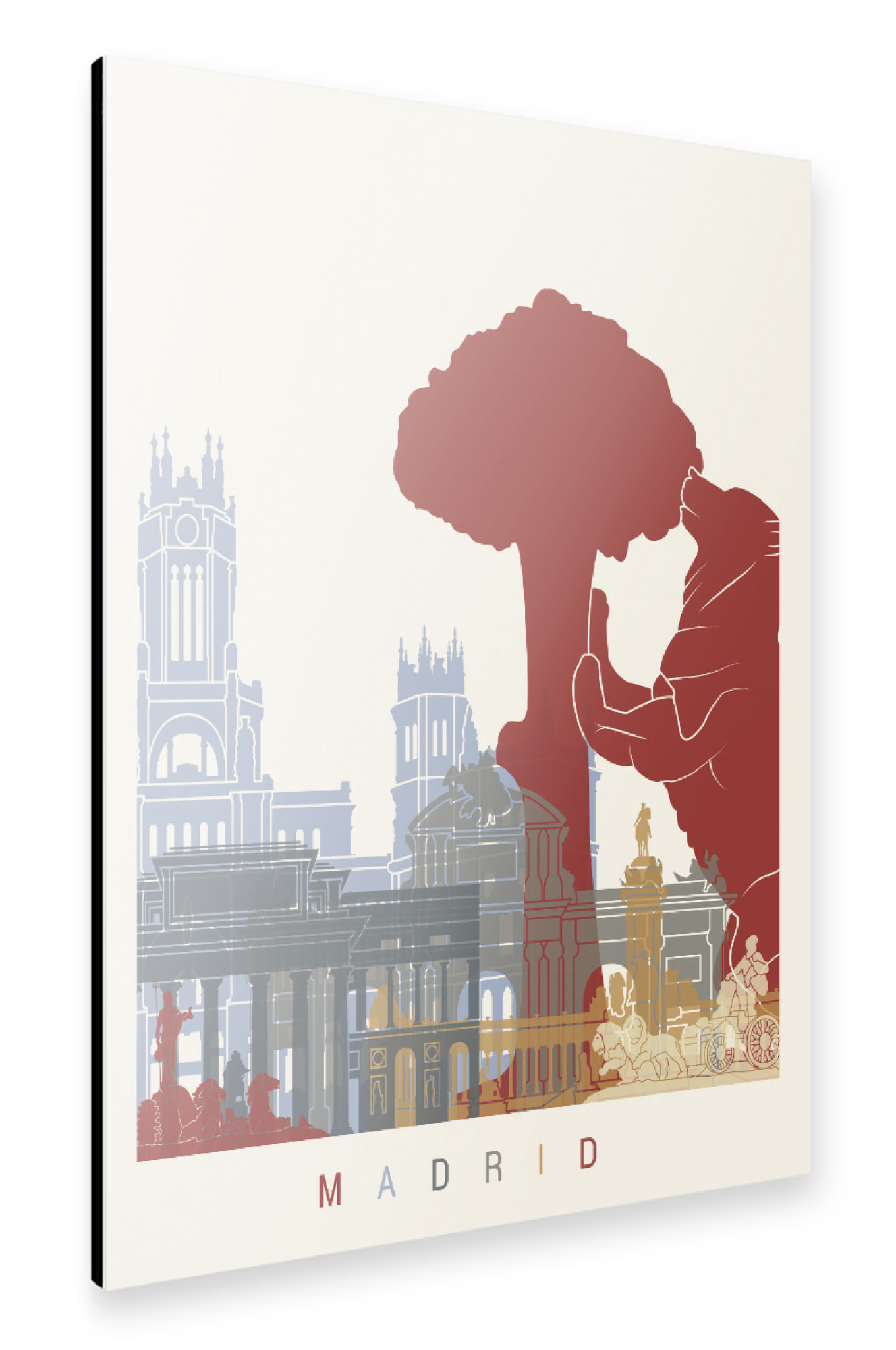 Alu-Dibond "Madrid skyline" 75x50 cm artboxONE