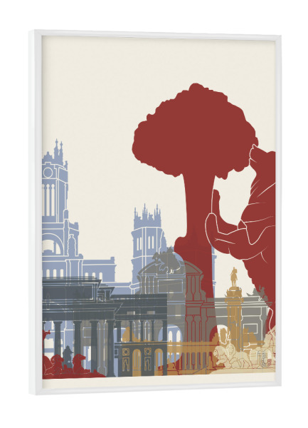 Poster mit weißem Rahmen "Madrid skyline" artboxONE - Städte,Architektur