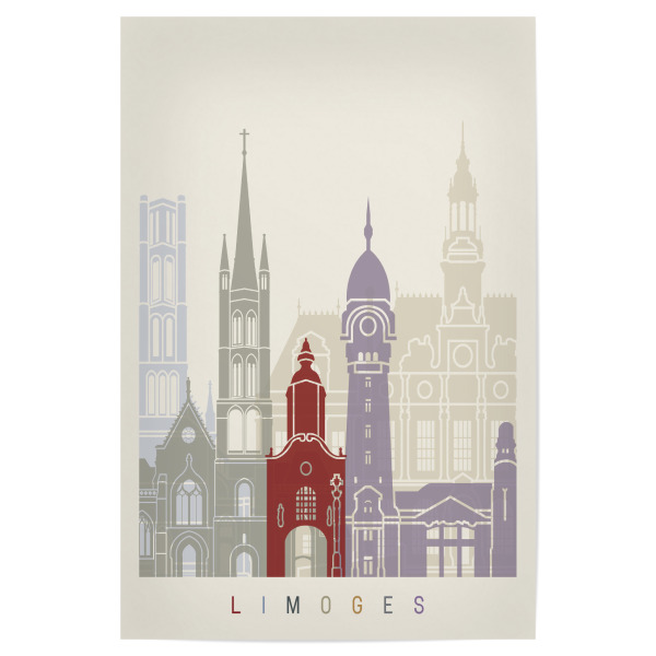 Poster 30x20 cm "Limoges skyline" artboxONE - Städte,Architektur