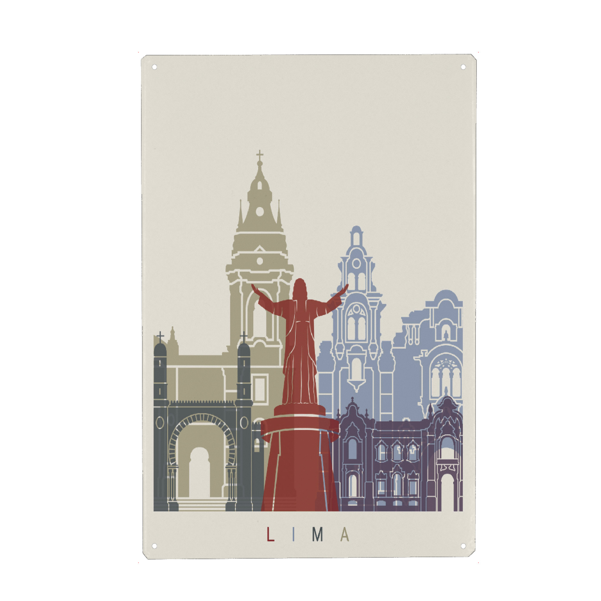 Metall Poster "Lima skyline" artboxONE - Städte,Architektur