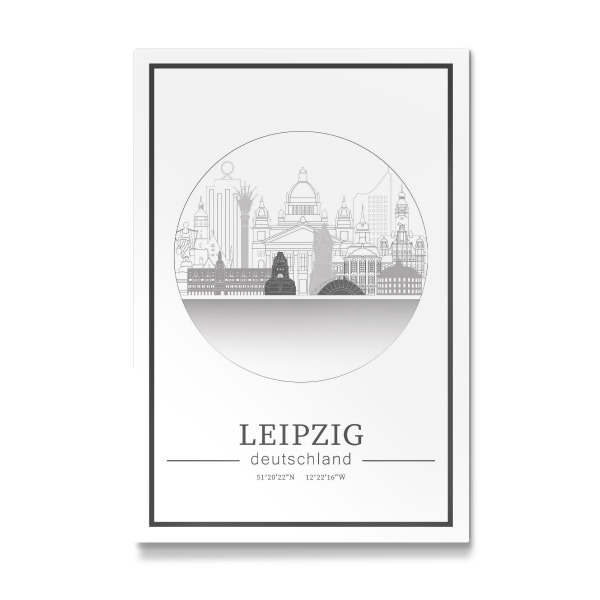 Galerie-Print "Leipzig skyline line art circle" 30x20 cm artboxONE