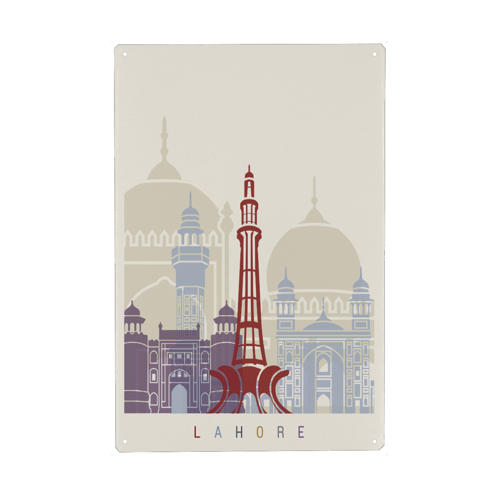 Metall Poster "Lahore skyline" artboxONE - Städte,Architektur