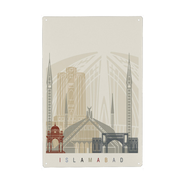 Metall Poster "Islamabad skyine" artboxONE - Städte,Architektur