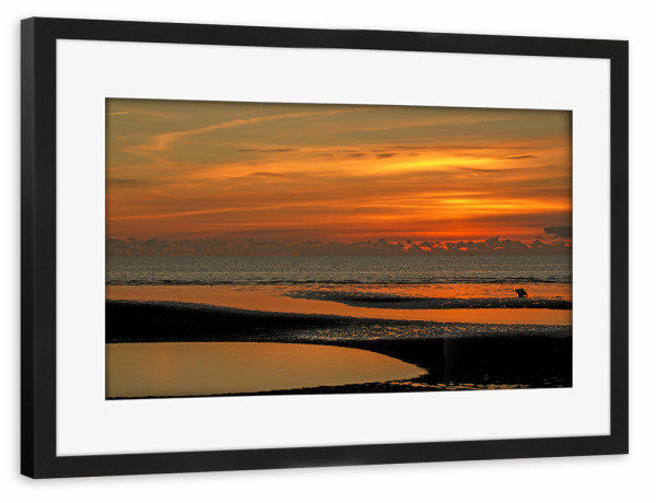 Poster mit Rahmen schwarz "Lichtstimmung am Nordseestrand" artboxONE - Natur,Reise,Reise / Strand und Meer