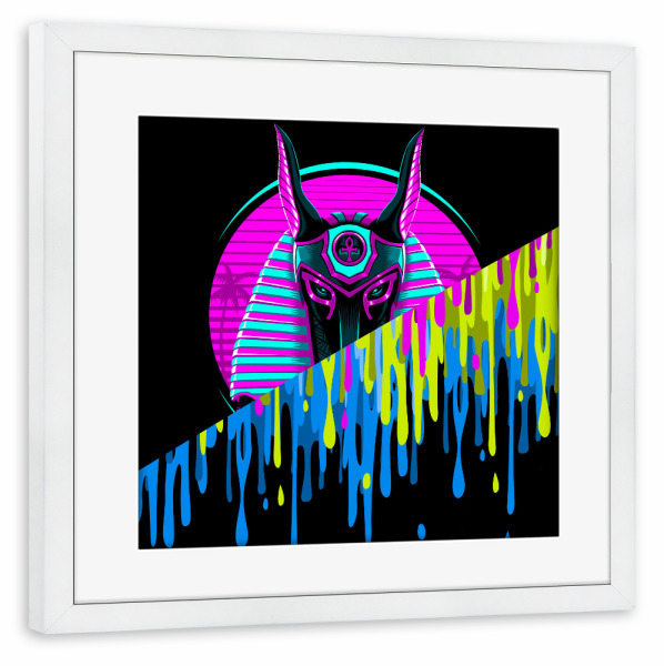 Poster mit Rahmen weiß "Double Egyptian Liquid Pharaoh" artboxONE - Abstrakt