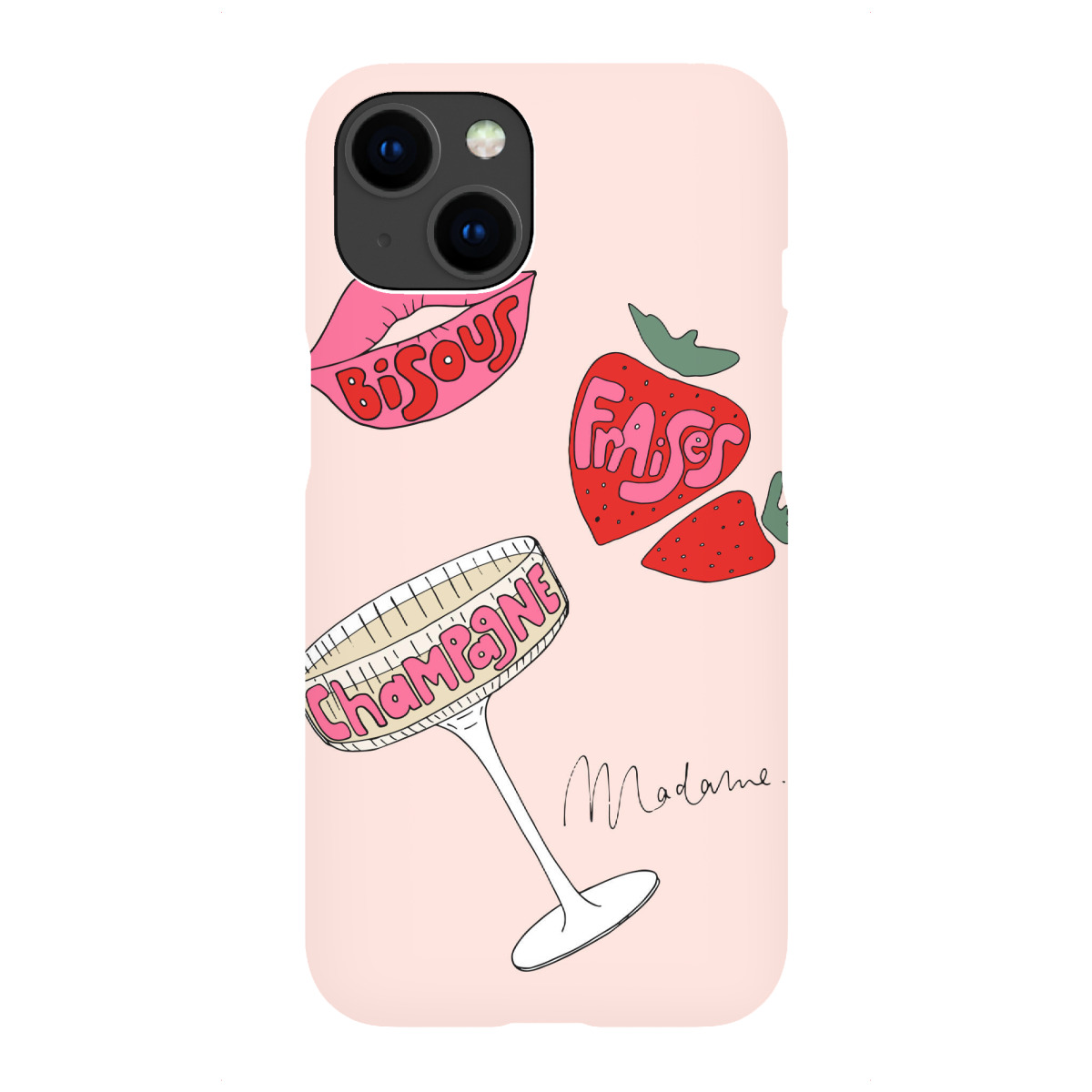 "Bisous Fraises Champagne Madame"für iPhone - Premium-Case Handyhülle artboxONE