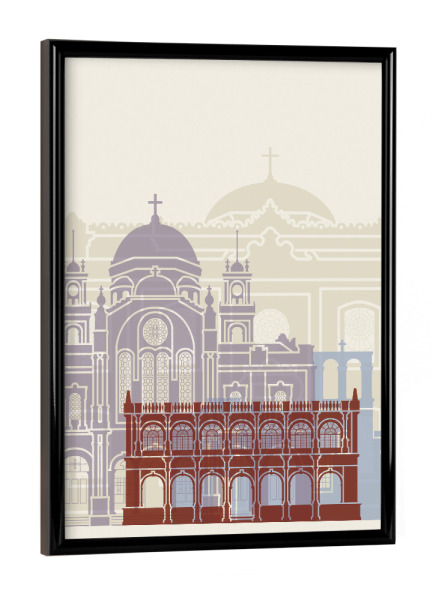 Poster mit schwarzem Rahmen "Heraklion skyline" artboxONE - Städte,Architektur