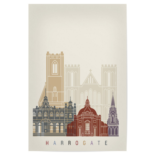 Poster "Harrogate skyline" artboxONE - Städte,Architektur - Harrogate,City,Stadt,Skyline,Bunt,Colorful,Architektur,Architecture,Gebäude,Buildings