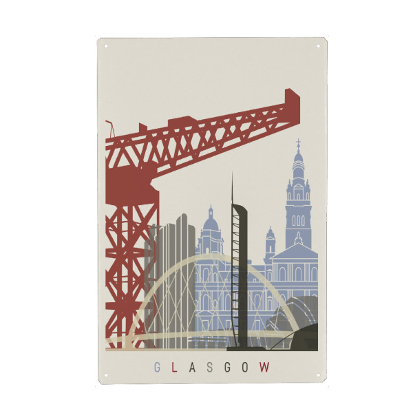 Metall Poster "Glasgow skyline" artboxONE - Städte,Architektur