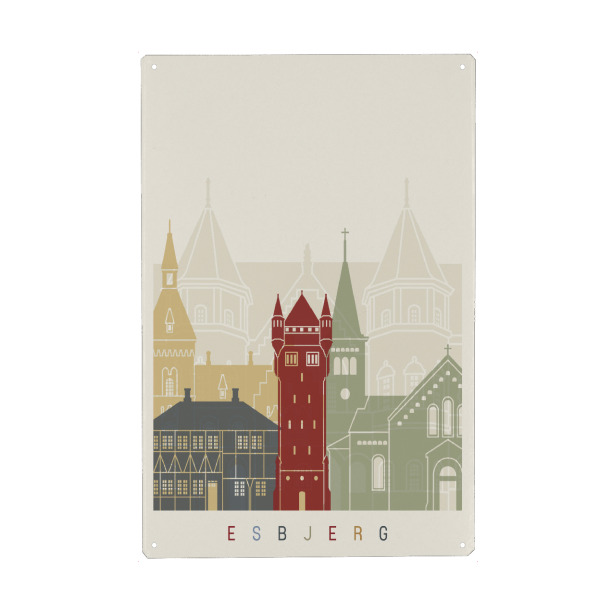 Metall Poster "Esbjerg skyline" artboxONE - Städte,Architektur