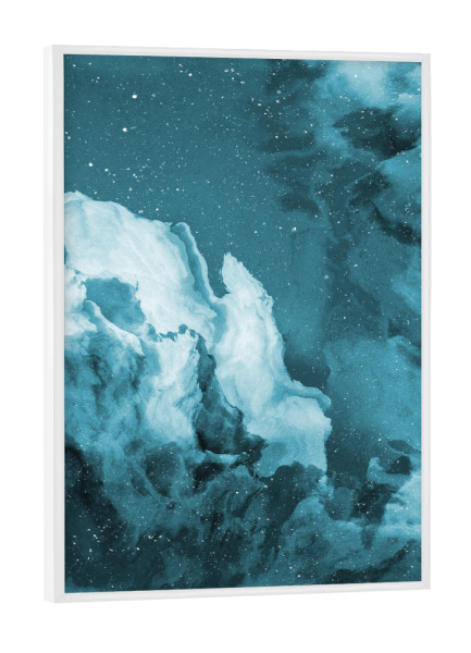 Poster mit weißem Rahmen "Blue Storm" artboxONE - Abstrakt,Galaxy - Wolken,Kristalle,Textur,Blue,Abstract,Abstrakt