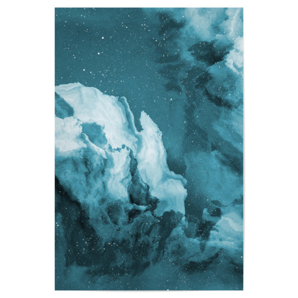 Poster 30x20 cm "Blue Storm" artboxONE - Abstrakt,Galaxy - Wolken,Kristalle,Textur,Blue,Abstract,Abstrakt