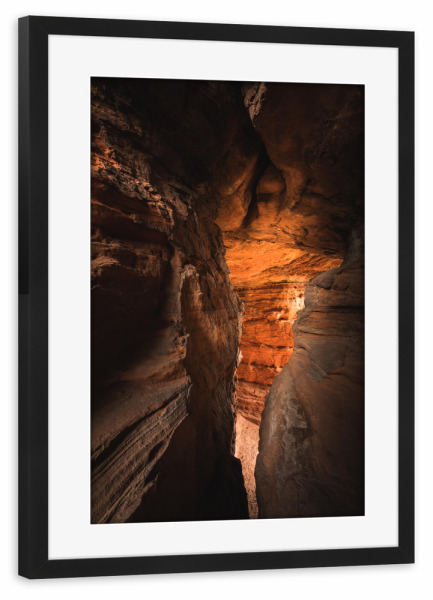 Poster mit Rahmen schwarz "Sandsteinhöhle" artboxONE - Natur
