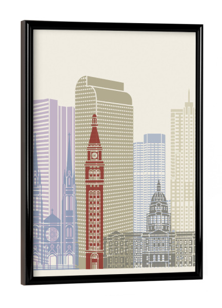 Poster mit schwarzem Rahmen "Denver skyline" artboxONE - Städte,Architektur