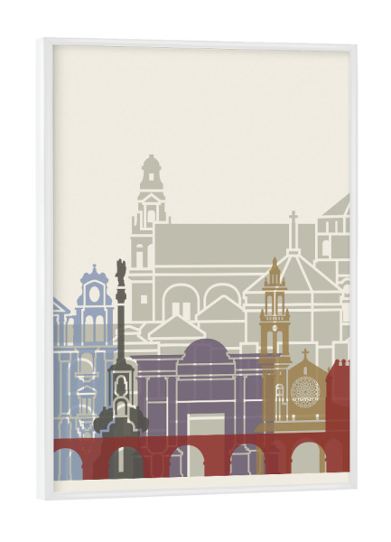 Poster mit weißem Rahmen "Cordoba skyline" artboxONE - Städte,Architektur