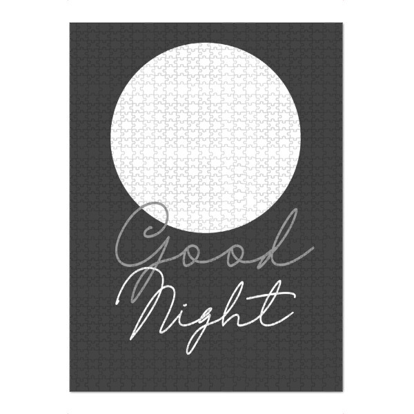 Puzzle Ravensburger "Good Night & Mond I Grau" artboxONE - Typografie,Für Kinder,Geometrie,Lehrersprüche,Lustig