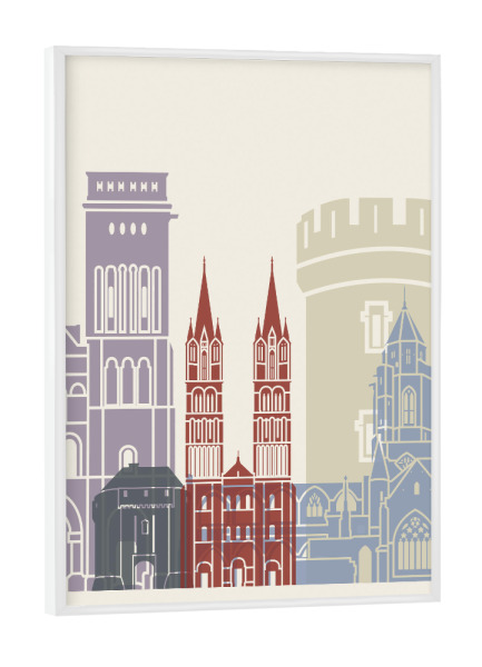 Poster mit weißem Rahmen "Caen skyline" artboxONE - Städte,Architektur