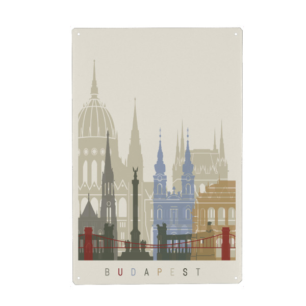 Holzbild "Budapest skyline" artboxONE - Städte,Architektur