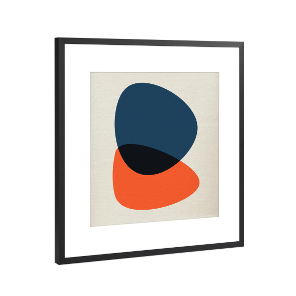 Poster mit Rahmen Schwarz (Metallic) "Minimal Blue and Red" artboxONE - Abstrakt,Geometrie