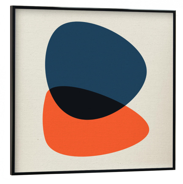Poster mit schwarzem Rahmen 30x30 cm "Minimal Blue and Red" artboxONE - Abstrakt,Geometrie