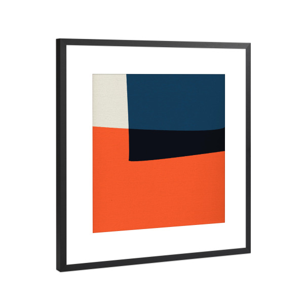 Poster mit Rahmen Schwarz (Metallic) "Minimal Blue Red Black" artboxONE - Abstrakt,Geometrie
