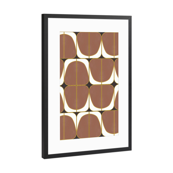 Poster mit Rahmen Schwarz (Metallic) "Mixed Sassy Seventies Tiles" artboxONE - Abstrakt,Geometrie